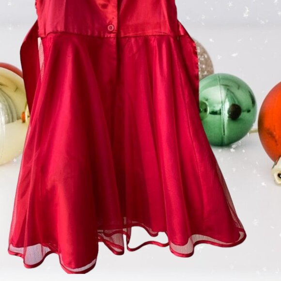 Holiday Editions Girl's Sleeveless Red Floral Dress - Picture 3 of 10